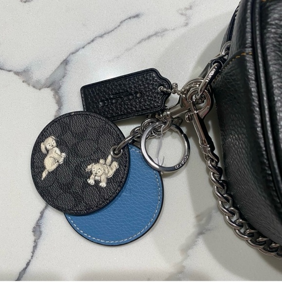 Coach Jamie Camera Bag With Mirror Bag Charm In Signature Canvas Happy Dog Print - Picture 9 of 13